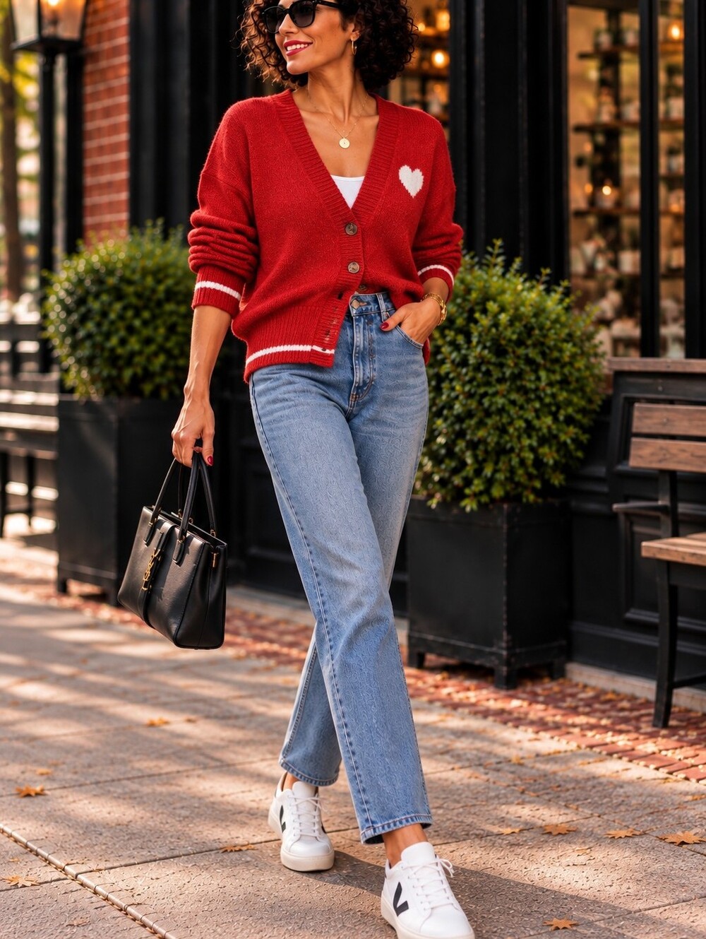Old Navy SoSoft V-Neck Valentine Cardigan Sweater Red & White 2X